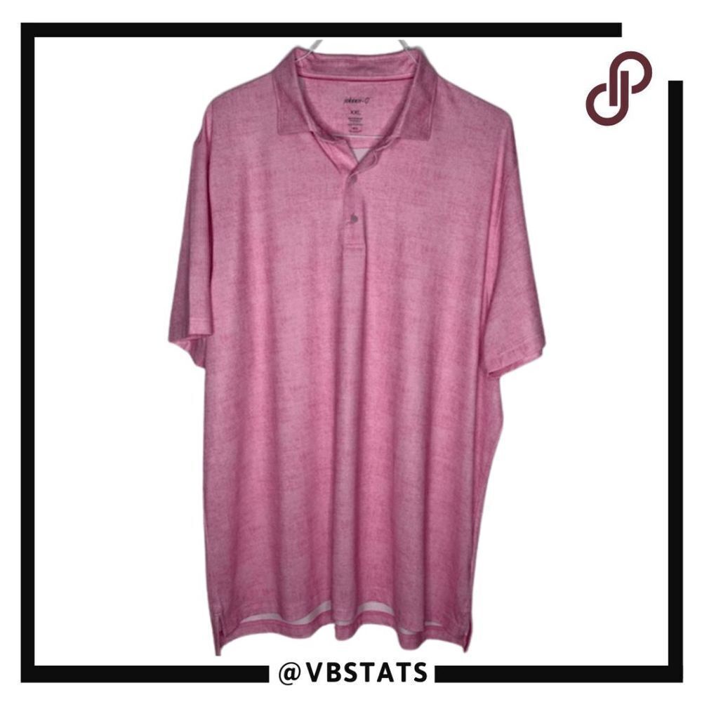 Johnnie-O Mens Short Sleeve UPF50 Magnolia Creek Golf Polo Shirt Pink Size 2XL